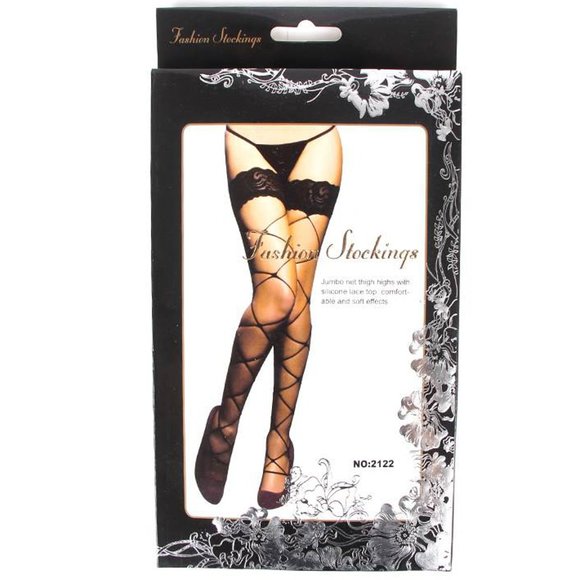 Fence Net Thigh Highs Silicone non-slip Stocking - Picture 3 of 4